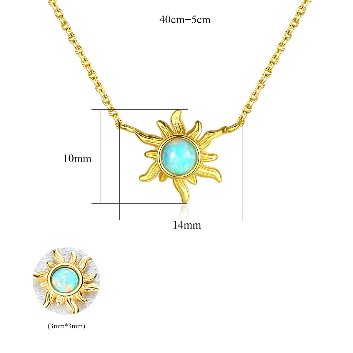 Friend's Created Opal Sunflower 925 Sterling Silver Necklace
