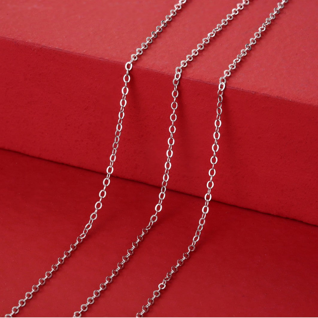 Pure metal minimalism S925 pure silver chain necklace DIY plain chain women's Necklace