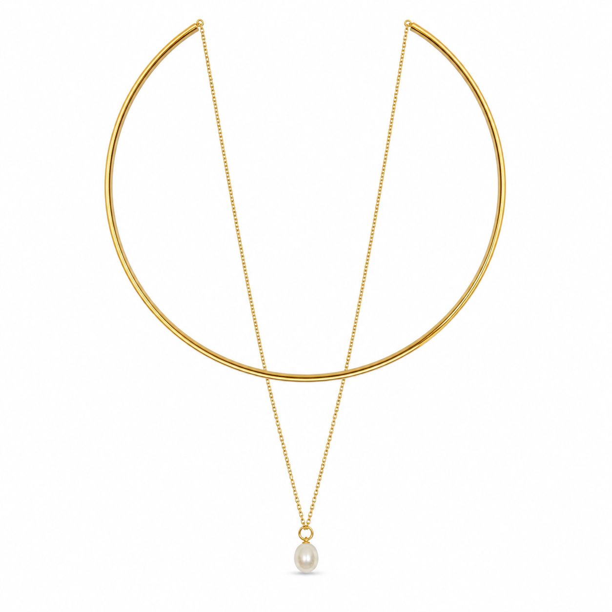 925 Sterling Silver Multi Wear Layered Open Choker Elegant Pearl Drop Pendant Collar Necklace