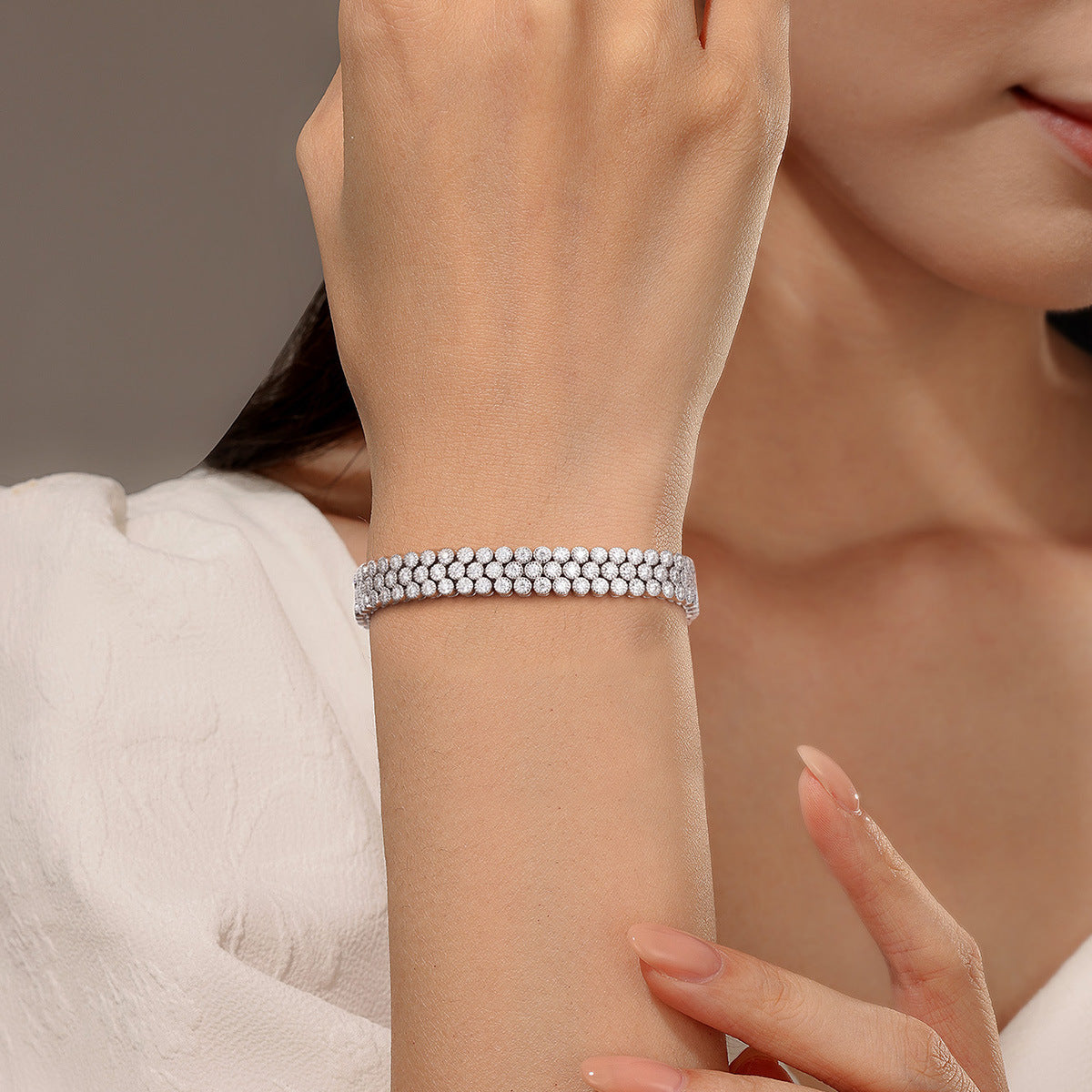 Simple Elegant and Versatile: Moissanite 925 Sterling Silver Bracelet