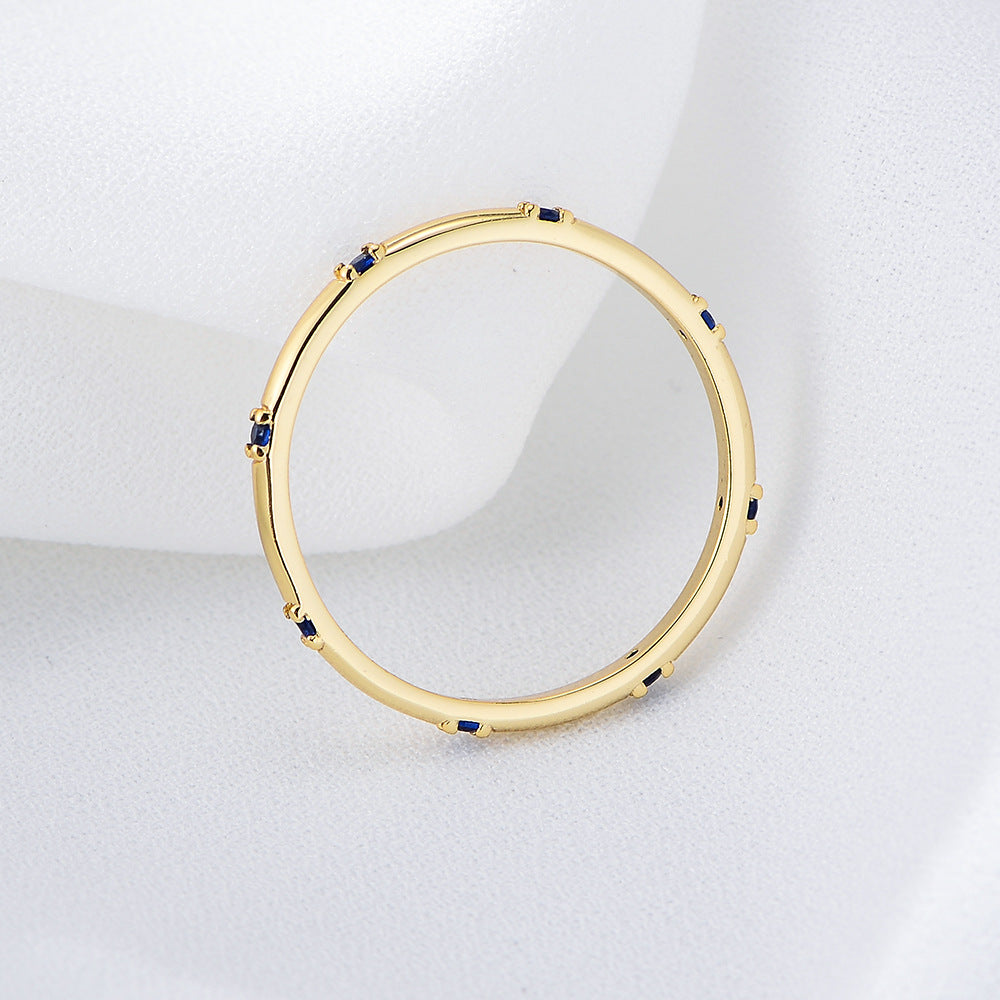 Minimalism Round CZ Simple 925 Sterling Silver Adjustable Ring