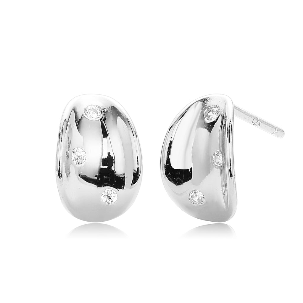 Women Fashionable Elegant Style Geometric Design 925 Sterling Silver Gold Plated Cubic Zirconia Drop Earrings