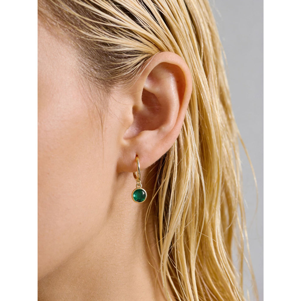 Geometric Round and Cubic Zirconia 925 Sterling Silver Earrings