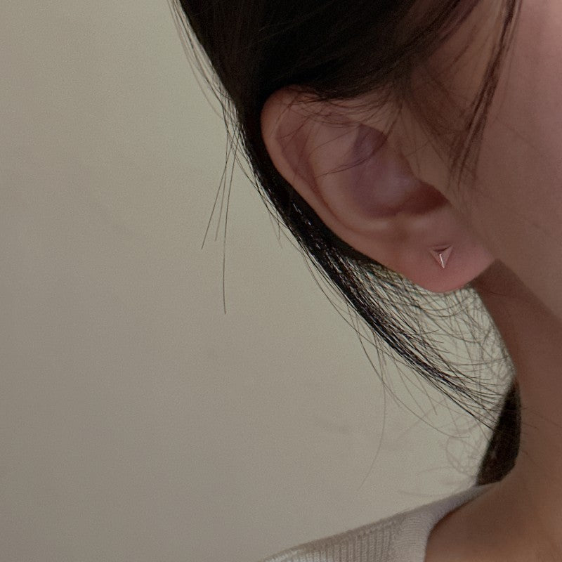 Mini Geometry Tube Football Rhombus Pentagon Conic 925 Sterling Silver Stud Earrings