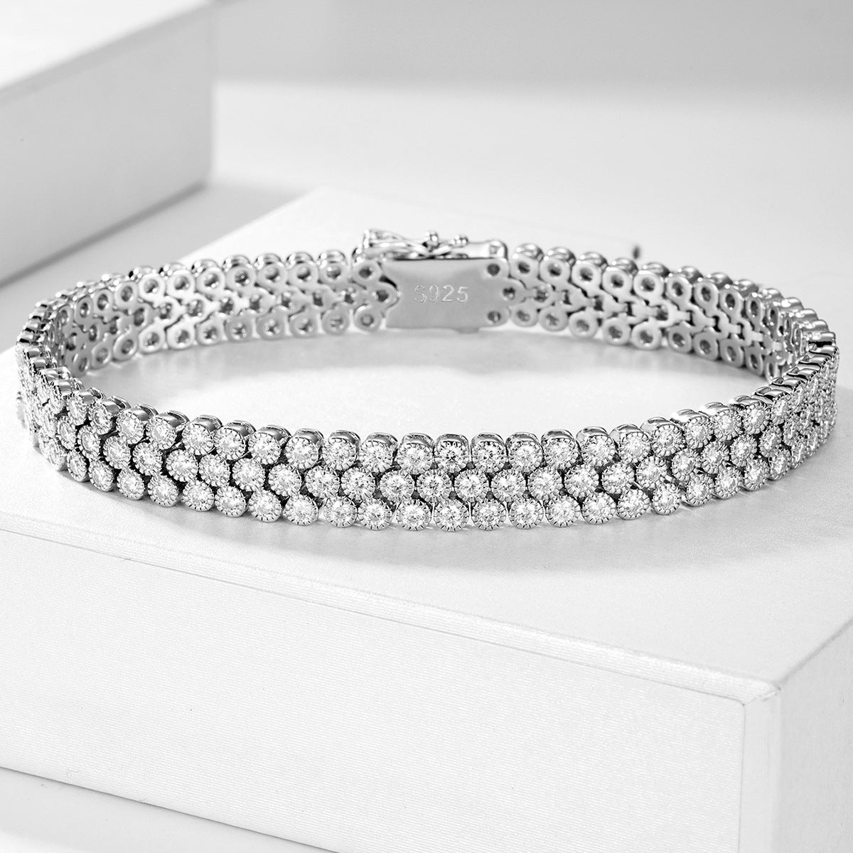 Simple Elegant and Versatile: Moissanite 925 Sterling Silver Bracelet