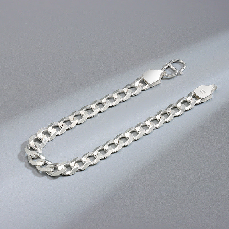 Men's 925 Sterling Silver Solid Miami Cuban Link Chain Bracelet