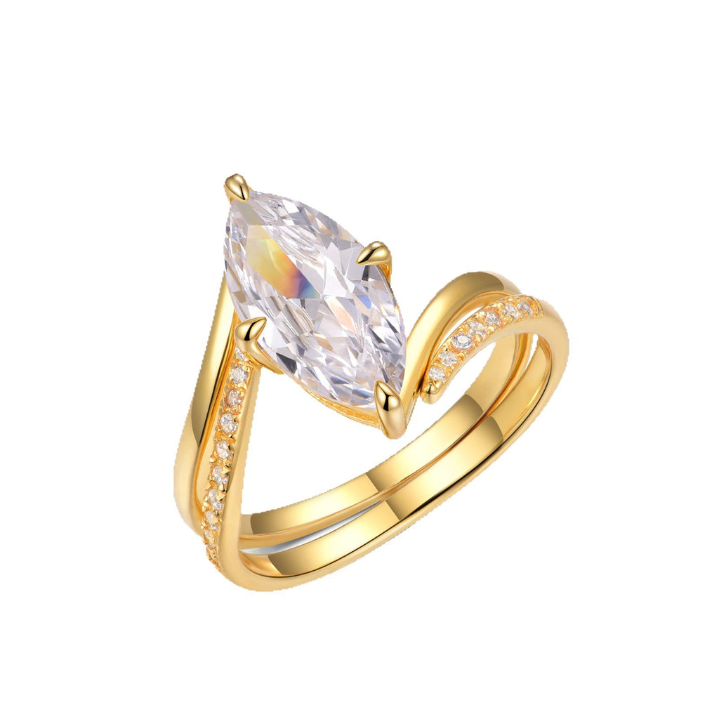 Stacked Ring Set with Curved Moissanite   925 Sterling Silver Stud Earrings