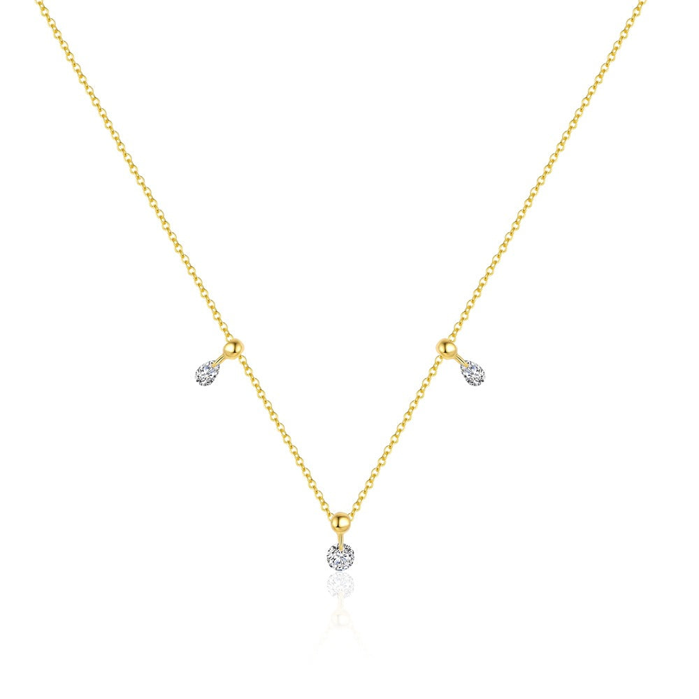 Fashion Golden CZ Geometry 925 Sterling Silver Dangling Earrings Necklace Bracelet