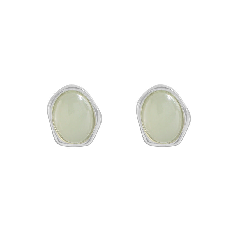 Fashion Green CZ Grape 925 Sterling Silver Stud Earrings