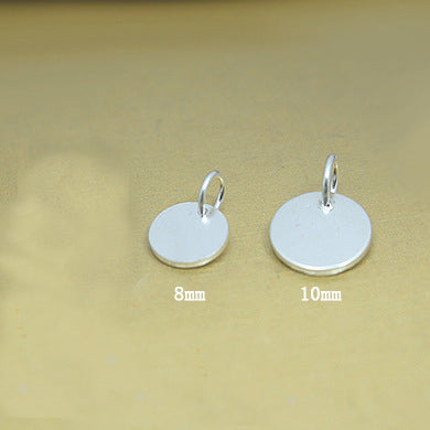 Custom Personalized 925 Sterling Silver Circle Round Blank 8mm 10mm