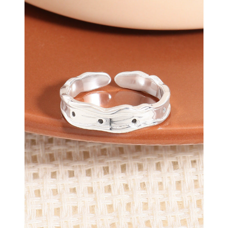 Geometric Design Silver Adjustable 925 Sterling Silver Ring