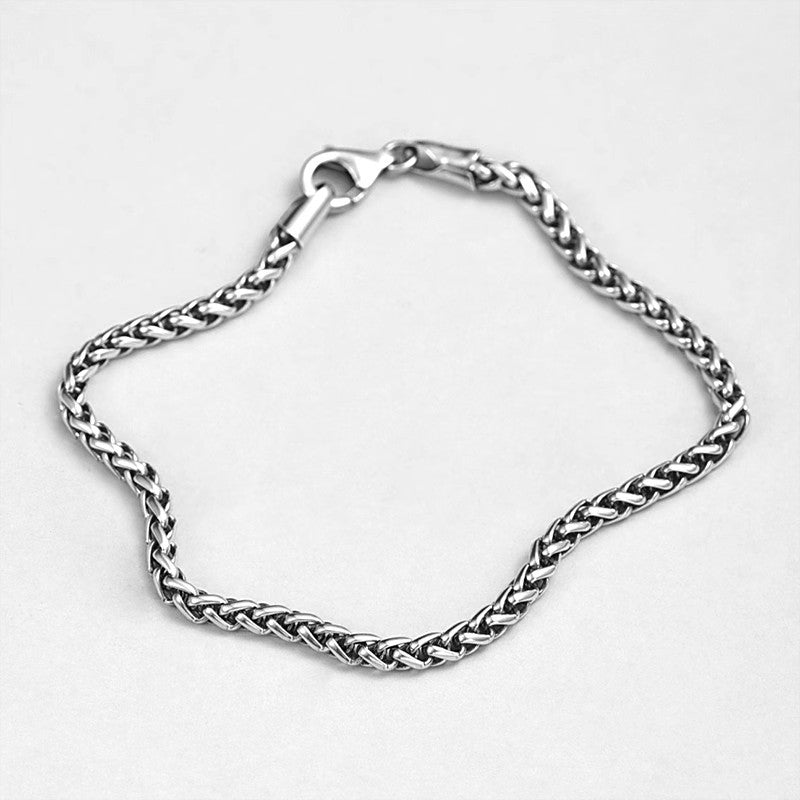 Braided Dragon Bone Chain 925 Sterling Silver Bracelet