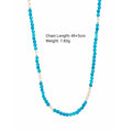 Ocean Style Vibrant Blue Chalcedony Small Pearl Beaded Strand Fashion Jewellery Gift 925 Sterling Silver Necklace