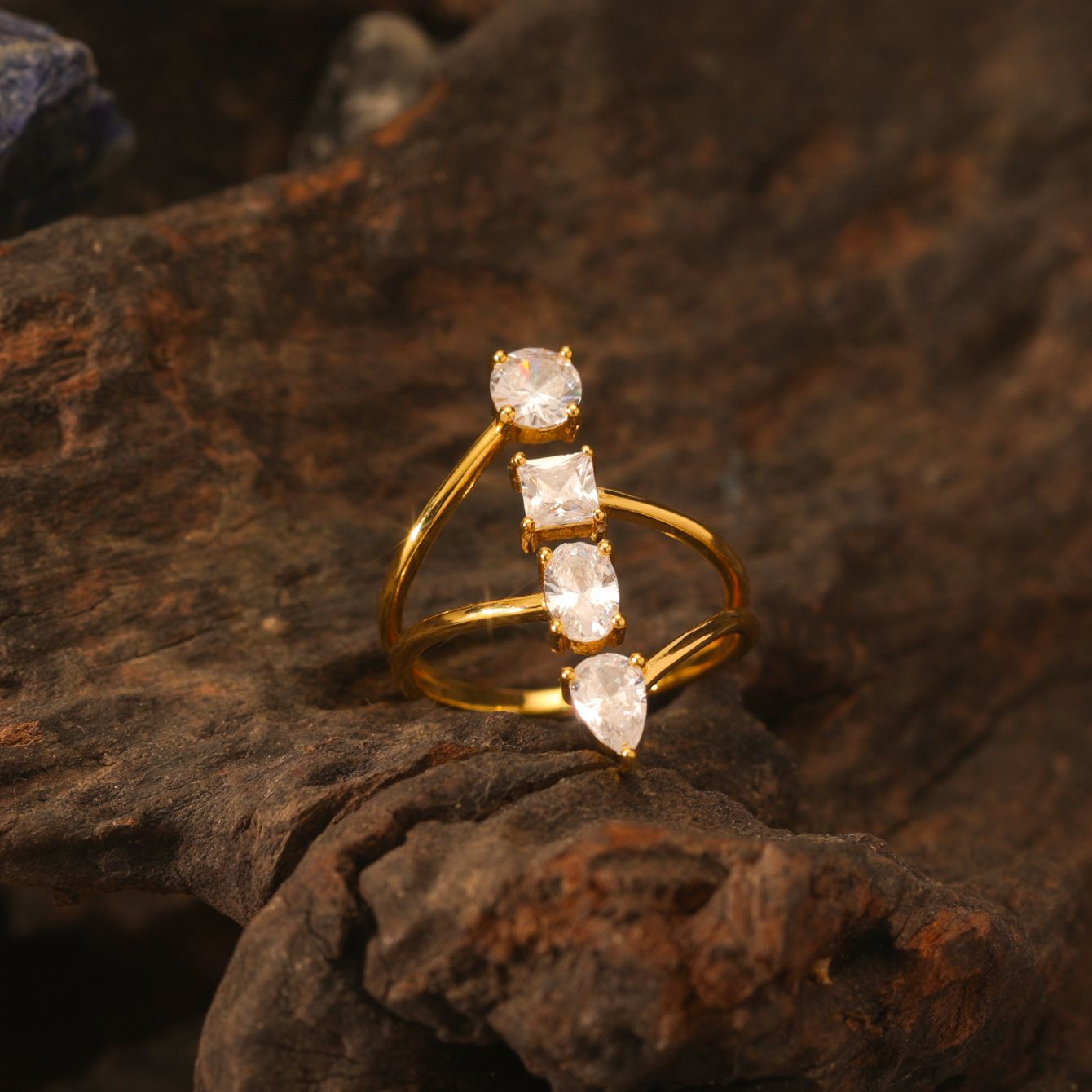 Assorted Shaped Moissanite For Women 925 Sterling Silver Ring