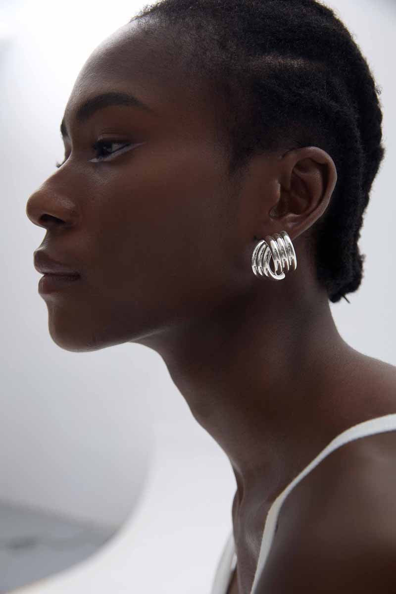 Chunky Electroforming Classic Geometry Large Bold Look Exaggerated Jewelry Extra Large Cross S999 Sterling Silver Statement Earrings