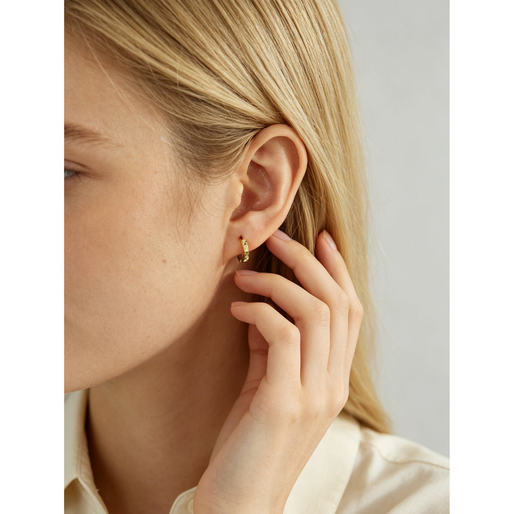 Geometric Polyhedral Hoop 925 Sterling Silver Earrings