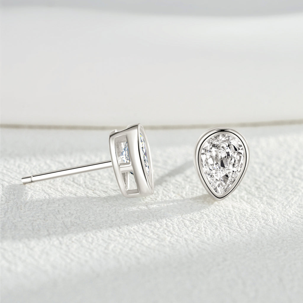 Fashion Ear Jewelry Luxury Teardrop CZ S925 Sterling Silver Stud Earrings