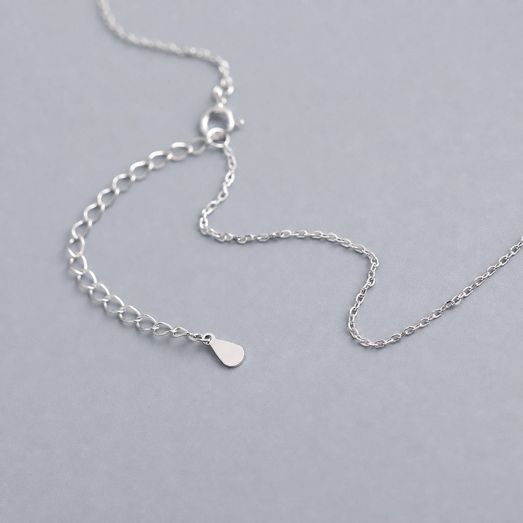 Women Layering Elegant Modern Chain Minimalist Fang Charm 925 Sterling Silver Collarbone Necklace