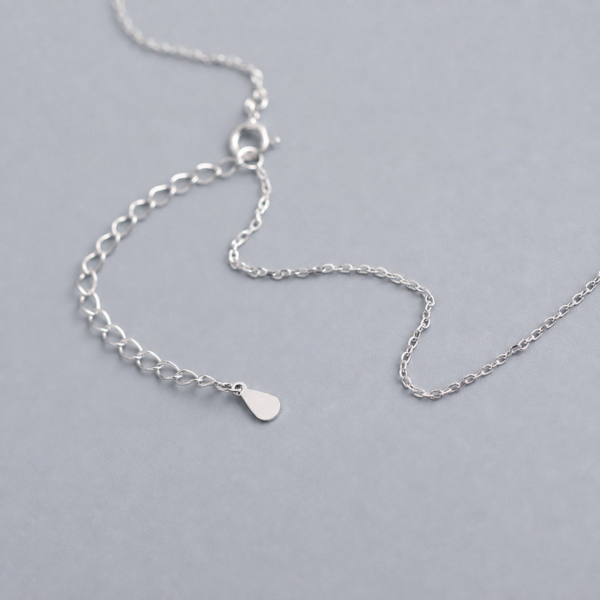 Women Layering Elegant Modern Chain Minimalist Fang Charm 925 Sterling Silver Collarbone Necklace