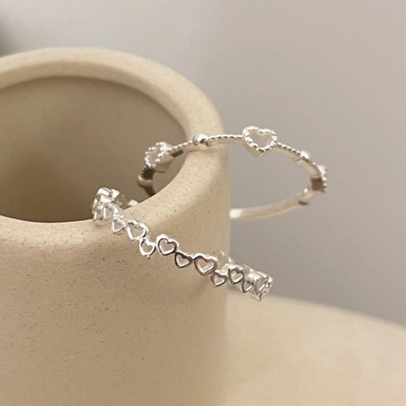 Sweet Hollow Heart by Heart 925 Sterling Silver Adjustable Ring