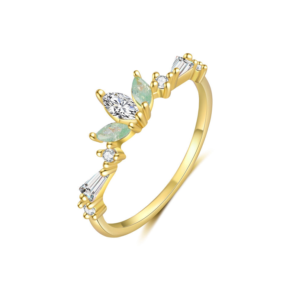 Women Beautiful Pink Oval Crown Flowers 925 Sterling Silver Adjustable Ring
