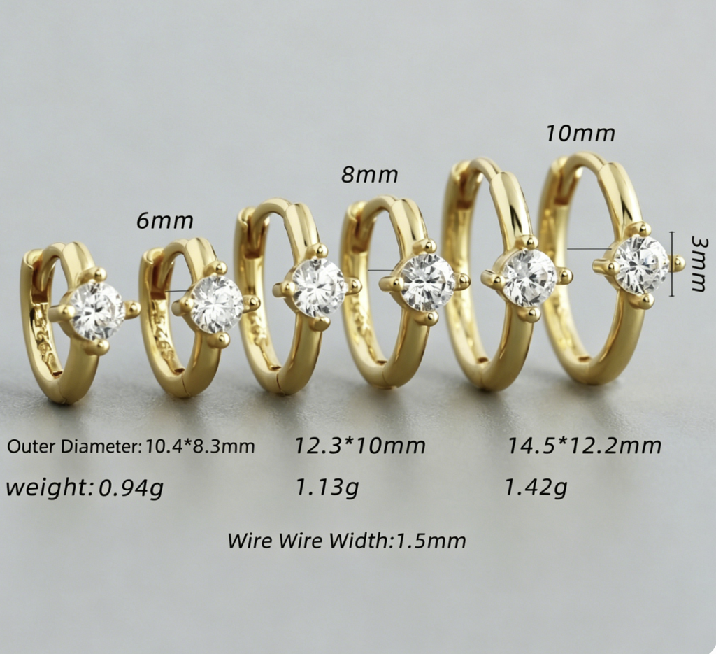 Geometric Circular Cubic Zirconia 925 Sterling Silver Earrings