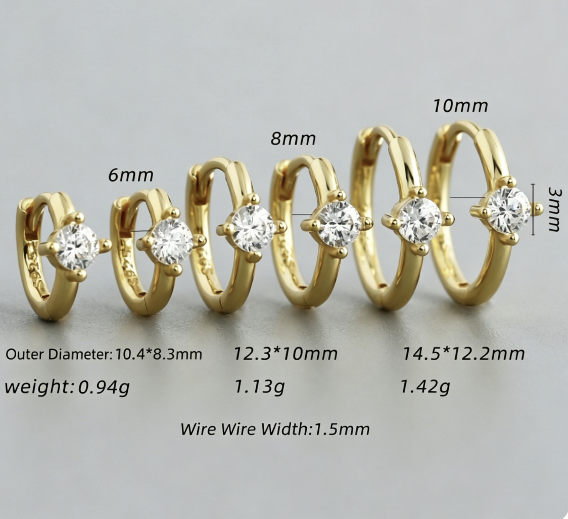 Geometric Circular Cubic Zirconia 925 Sterling Silver Earrings