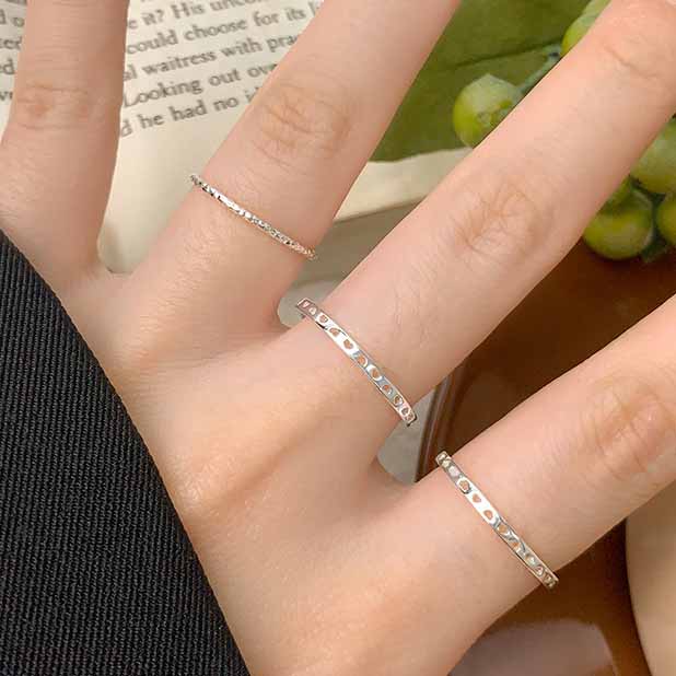 Honey Moon Hollow Hearts by Hearts 925 Sterling Silver Adjustable Ring