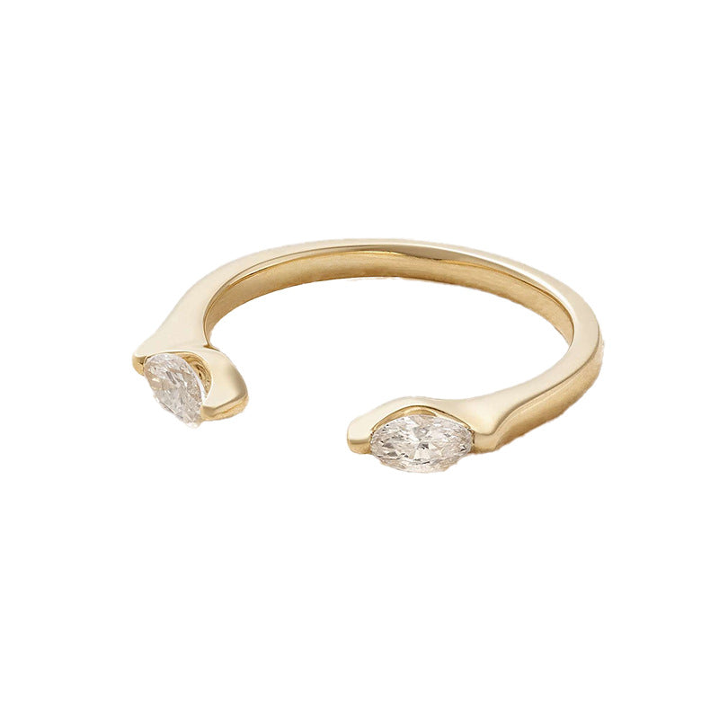 Marquise Clear Cubic Zirconia 925 Sterling Silver Open Adjustable Ring