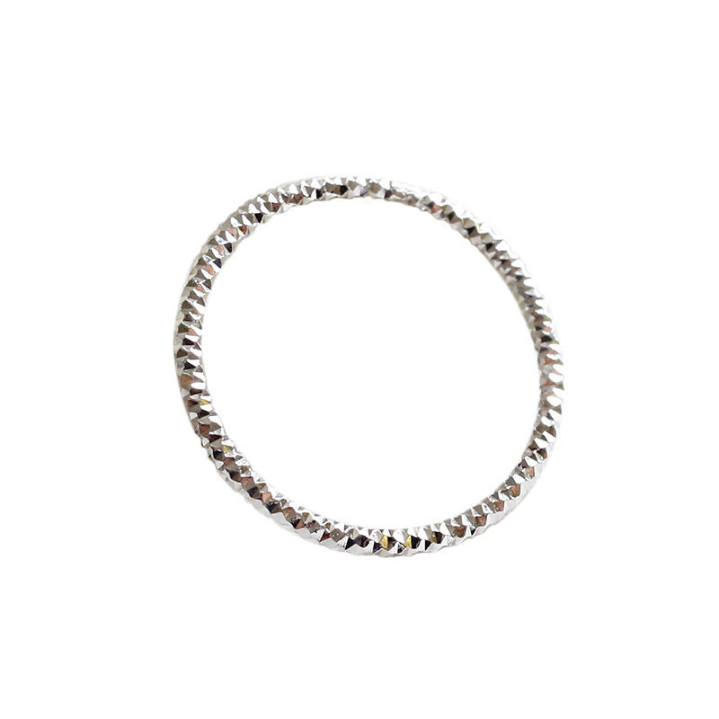 Diamond Cut Faceted Geometric Slim Knuckle Ring Silver S925 Sterling Silver Fine Stacking Ring