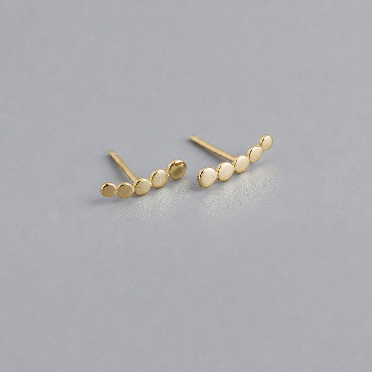 Minimalist Geometric Line and Dot Design 925 Sterling Silver Earrings