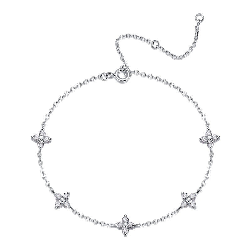 Elegant Moissanite Geometric Star Design S925 Sterling Silver Fashion Bracelet
