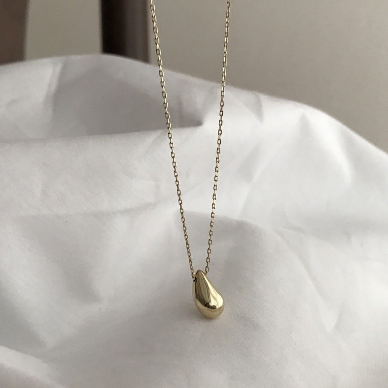 Simple Irregular Waterdrop Shape 925 Sterling Silver Necklace