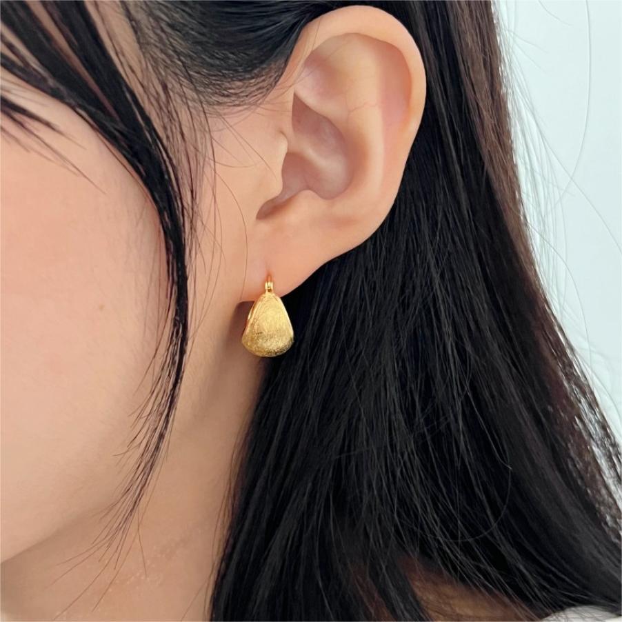 Wire-cut round dome 925 pure silver geometric circular stud Earrings