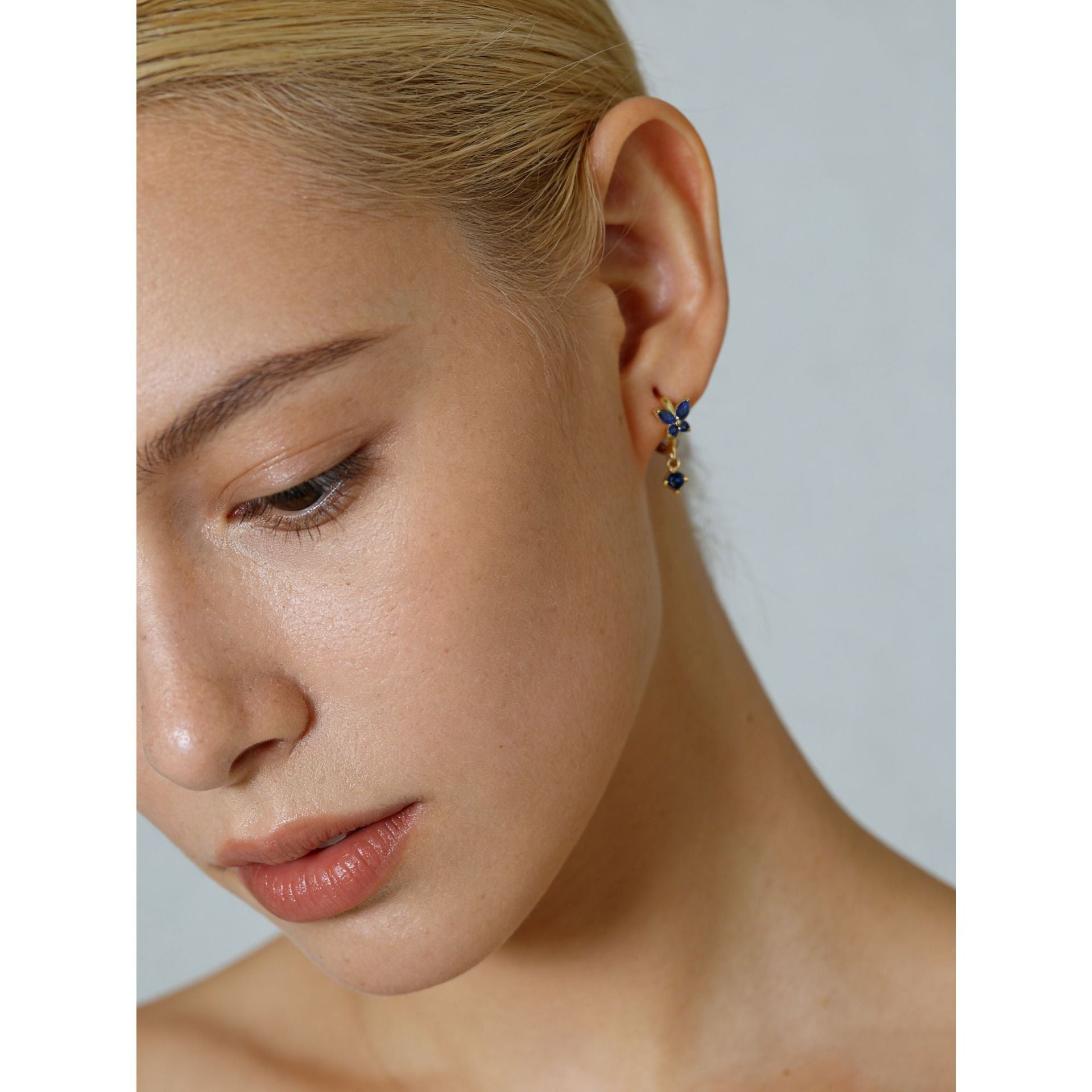 Butterfly Teardrop-Shaped Cubic Zirconia 925 Sterling Silver Earrings