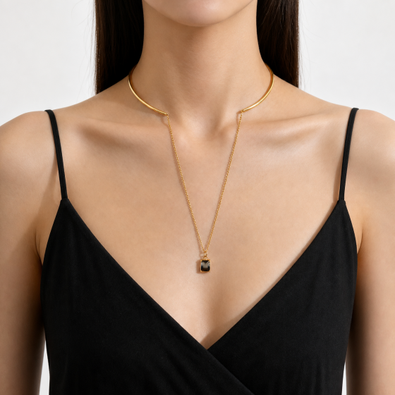 925 Sterling Silver Multi Wear Layered Open Choker Elegant Pearl Drop Pendant Collar Necklace