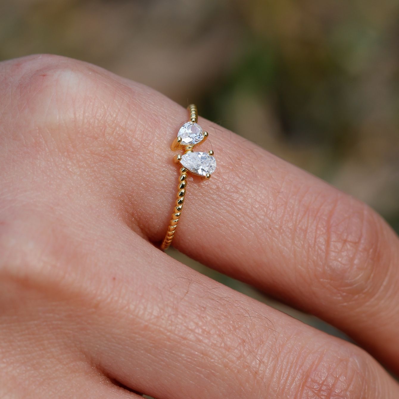 Elegant  Water Drop Moissanite For Women 925 Sterling Silver Ring