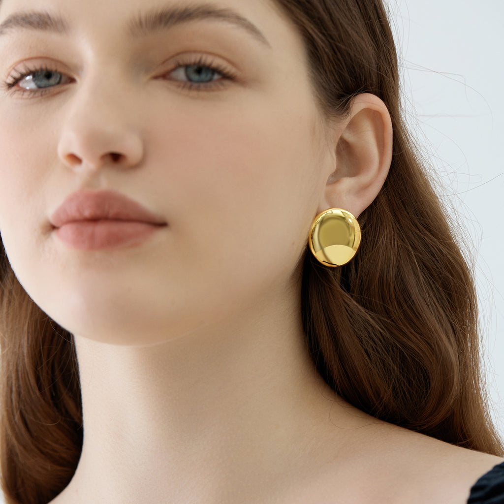Modern Geometry 999 Sterling Silver Electroforming Irregular Ellipse Earrings