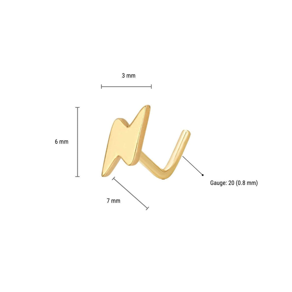 Cute Mini Lighting 925 Sterling Silver L Shape Nose Stud (Single)