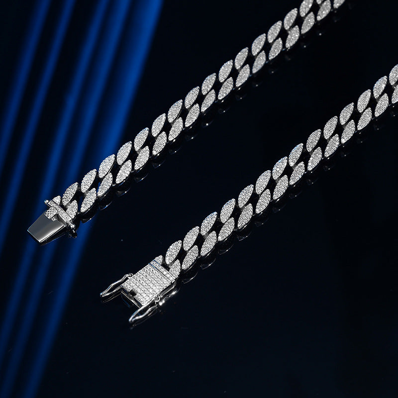 Men's Fashion Cubic Hollow Chain 925 Sterling Silver Necklace