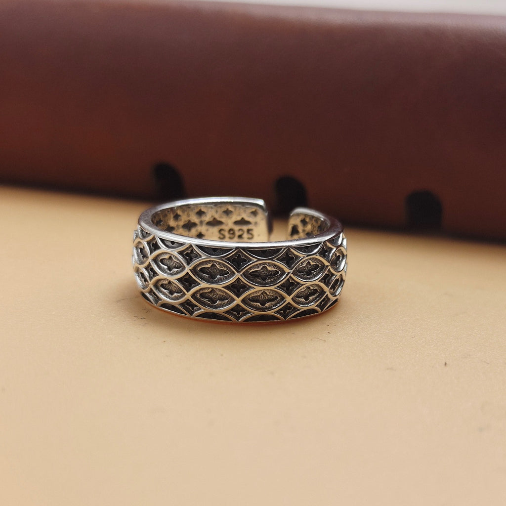 Vintage Men's Hip Hop Rogge 925 Sterling Silver Adjustable Ring