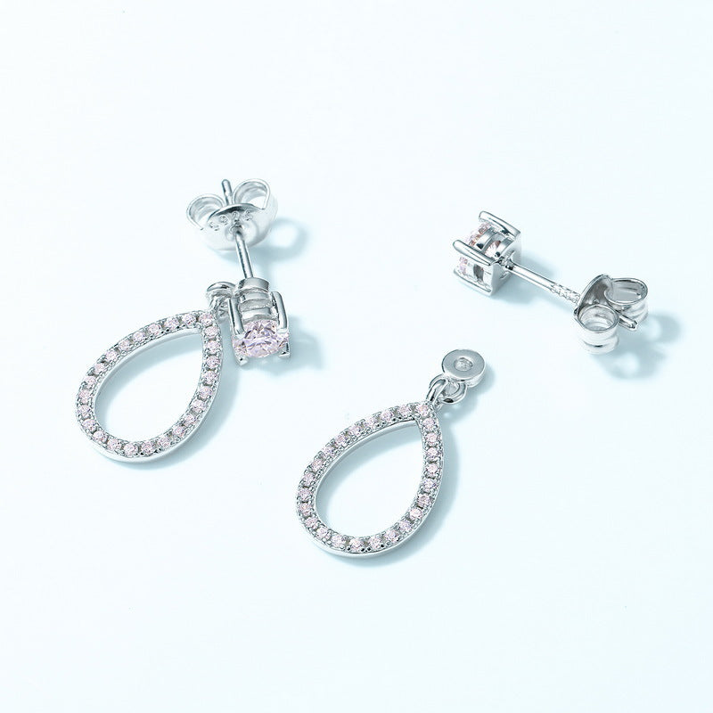 Moissanite Teardrop Drop Dangle 925 Sterling Silver Earrings