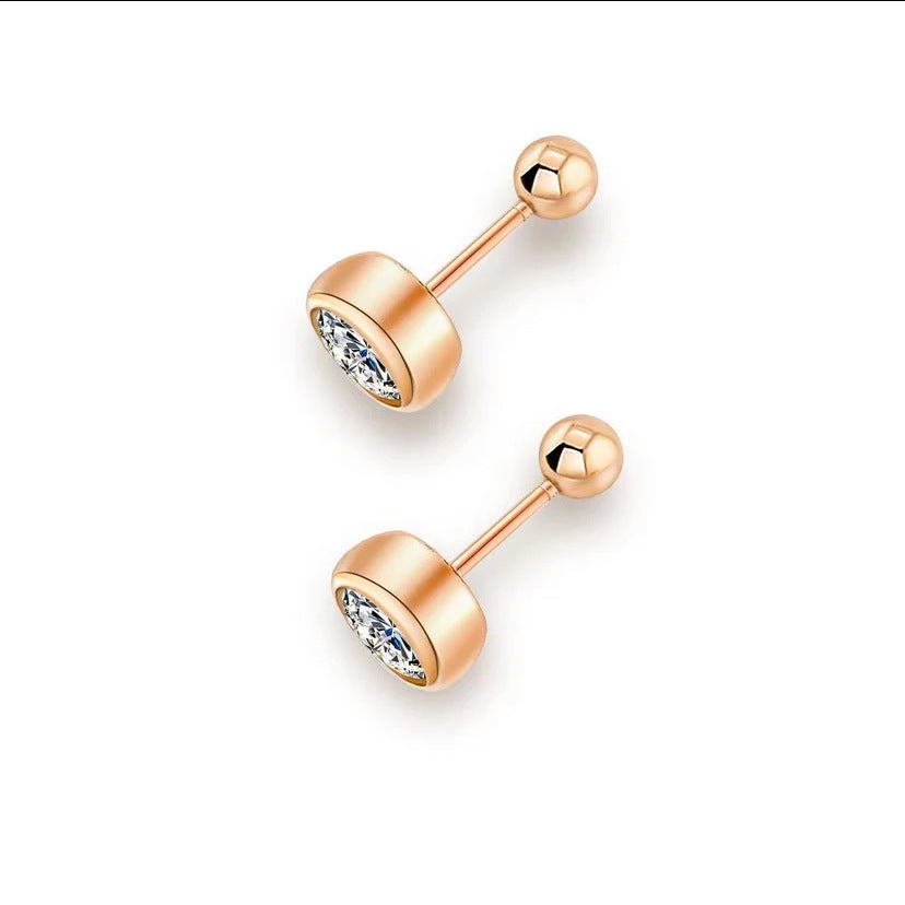 Mosang Stone 50 points 1 2 carat Bubble Thread Earrings 925 Silver Plated 14k Gold Earrings Rose Gold