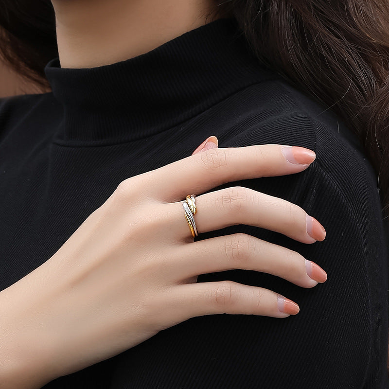 Fashion Jewelry Anniversary Gift Elegant Women Wave Design S925 Sterling Silver Open Adjustable Ring