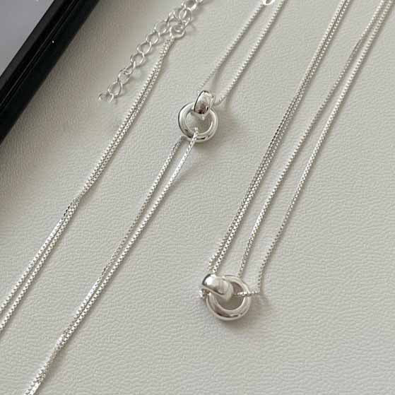 Minimalist Knot Sanke Chain 925 Sterling Silver Necklace