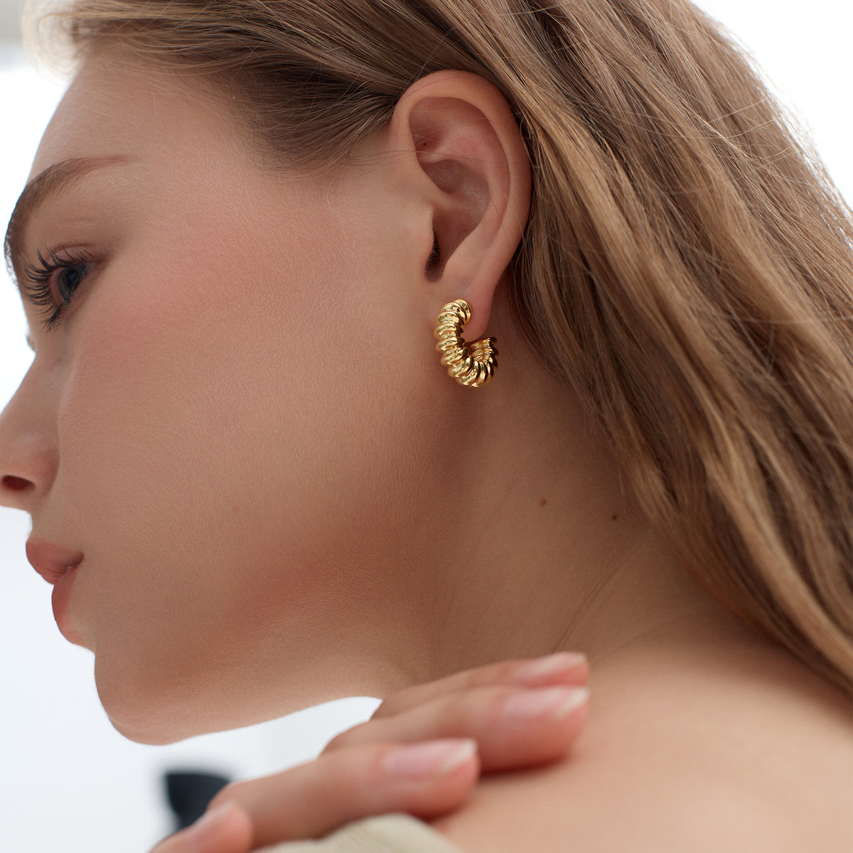 Large Chunky Electroforming Hollow Light Exaggerated Jewelry Bold Look Extra Large Statement Hoop Earrings