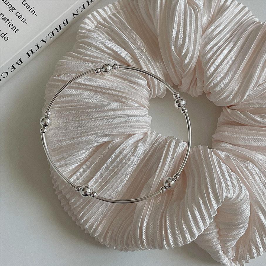 Simple Beads Lines Geometry 925 Sterling Silver Bracelet