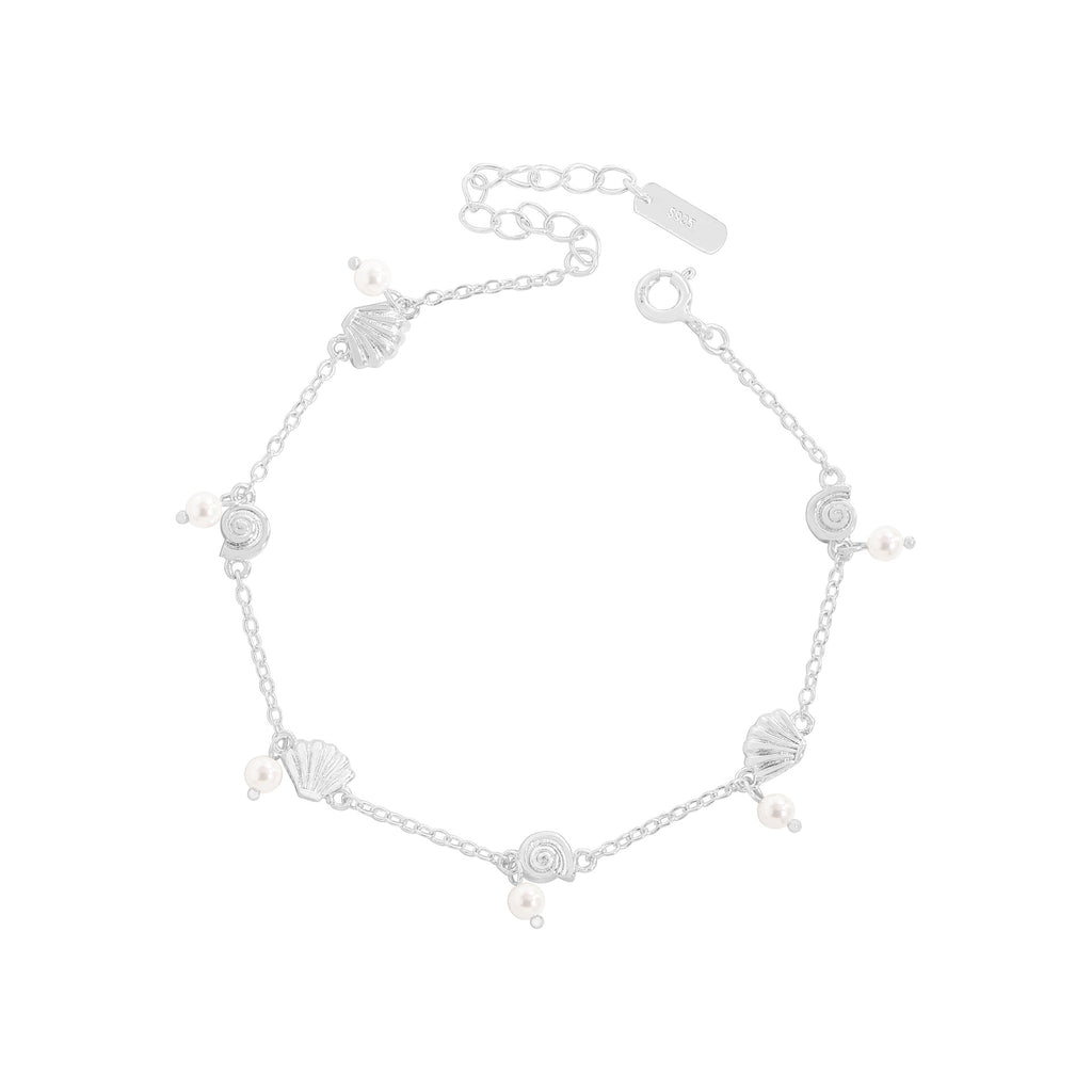 Office Cute Shell Pearl  Conch 925 Sterling Silver Bracelet