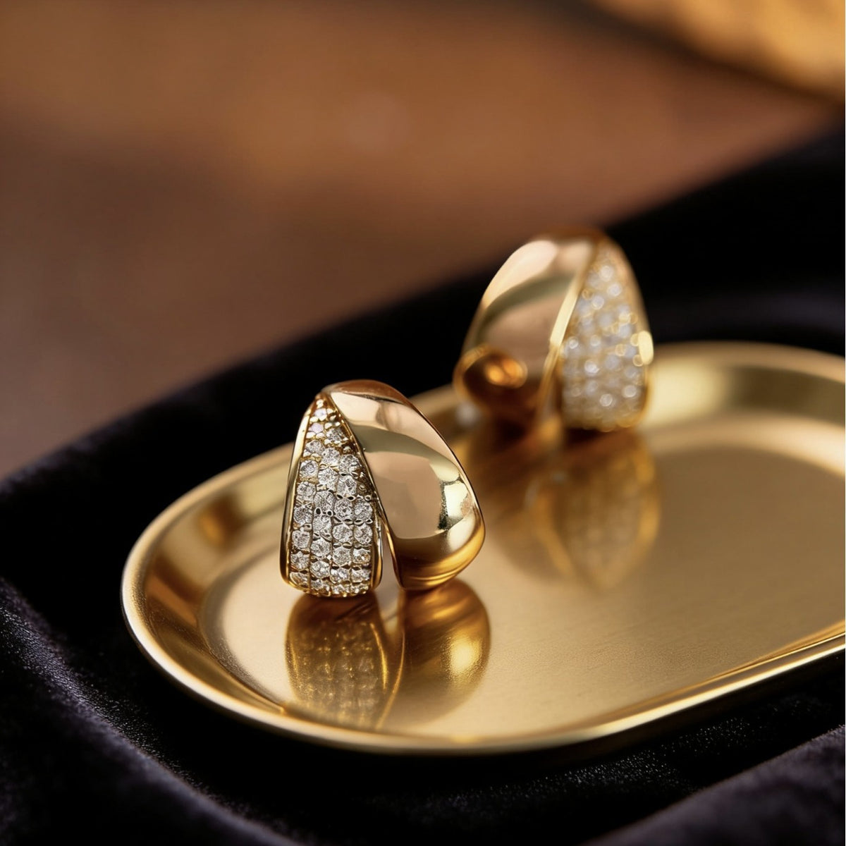 Elegant Geometric Design White Gold Cubic Zirconia 925 Sterling Silver Earrings