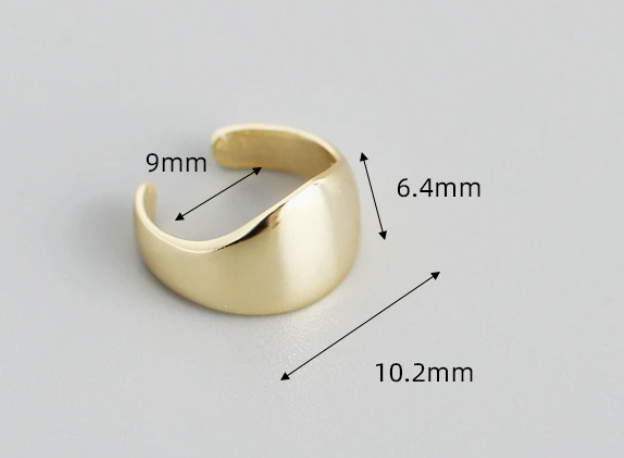 Minimalist U shaped Earring Set  Openwork And Polished 925 Silver Ring